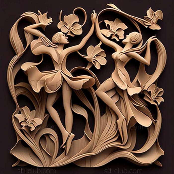 3D model orchid dancing girls (STL)